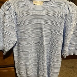 Blue Short Sleeve Knit Top